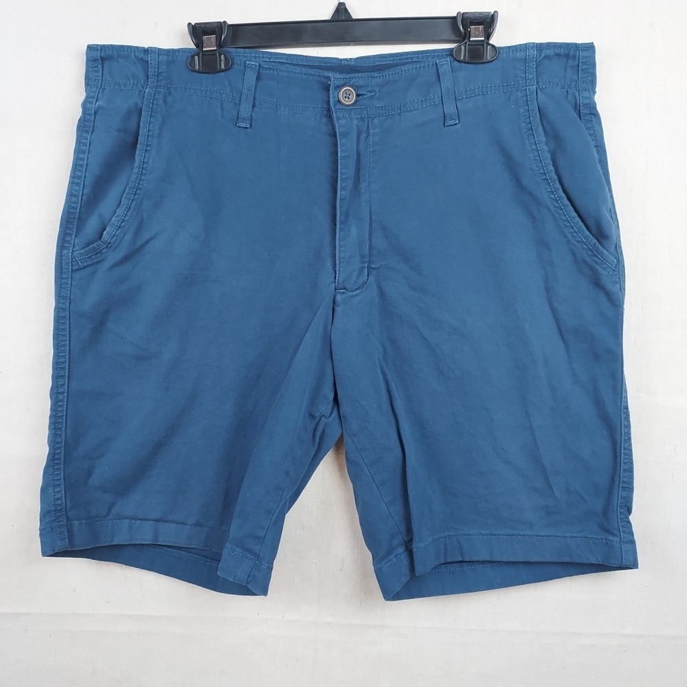 True Craft Mens Shorts Size 38W Blue Flat Front Casual Summer Cotton
